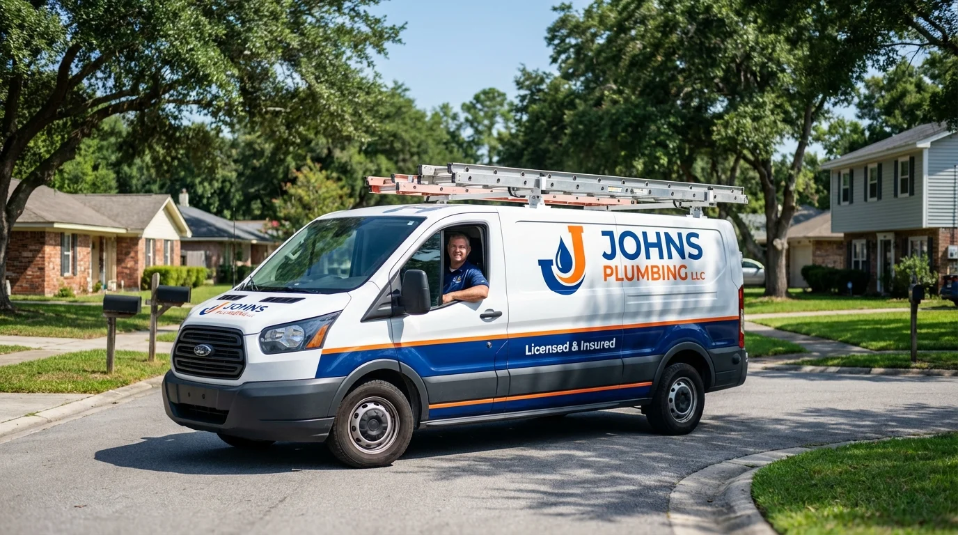 Johns Plumbing LLC service van in Walnut Grove, CA