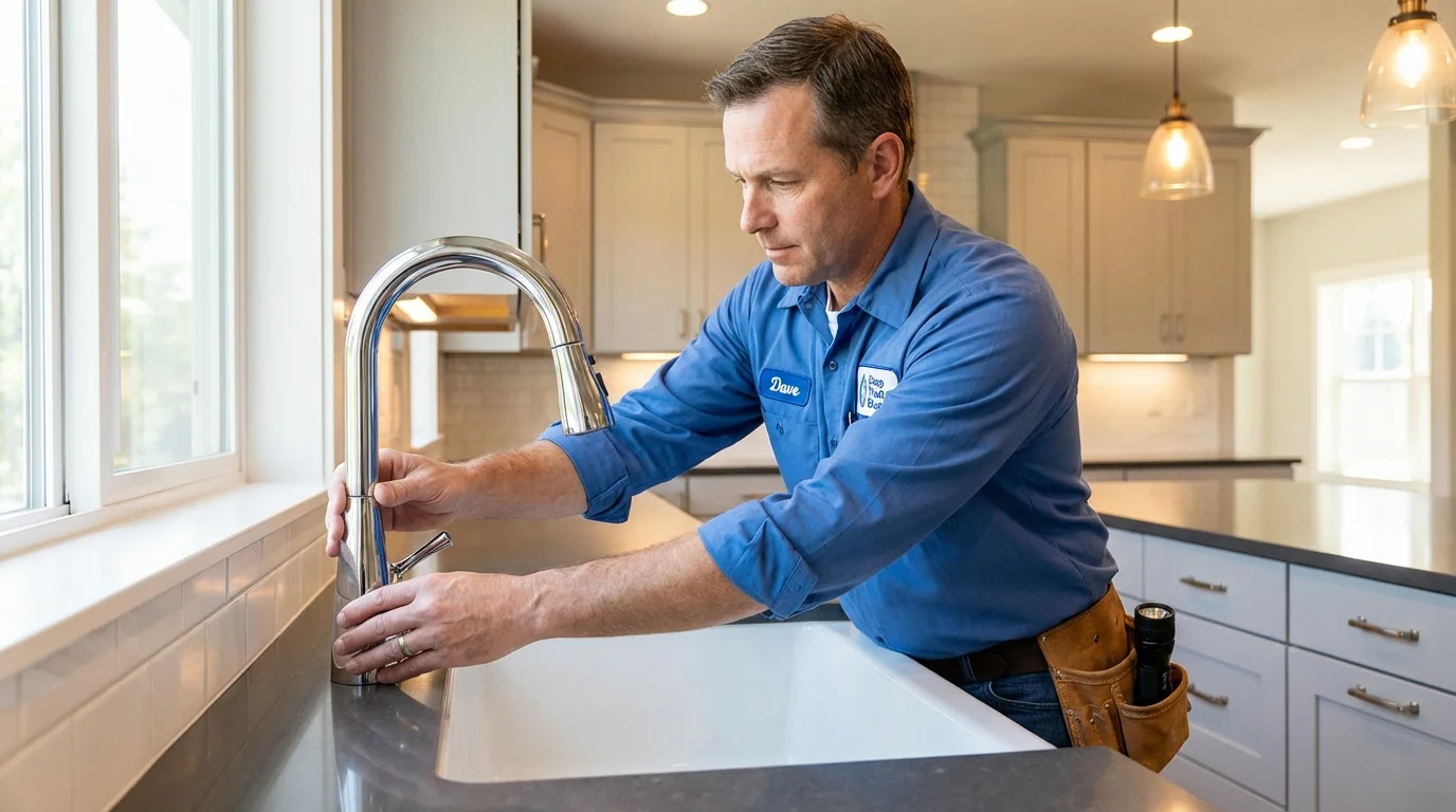 Kitchen faucet installation by Johns Plumbing LLC in Walnut Grove